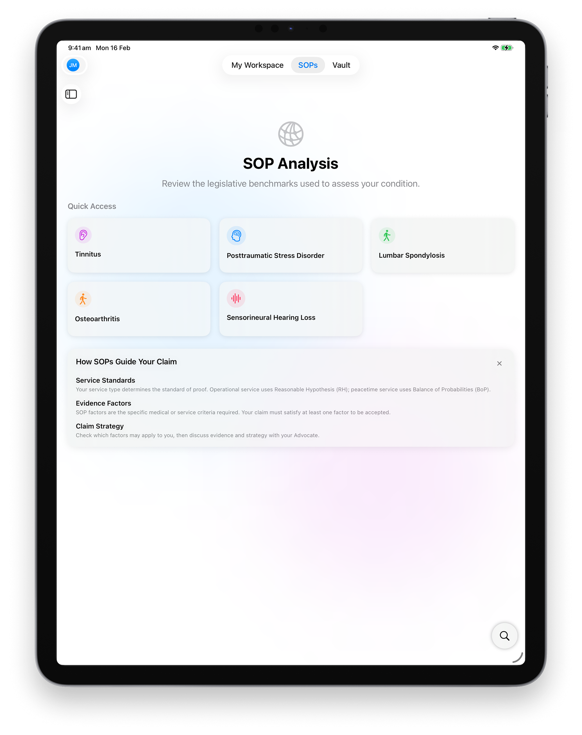SOP Navigator Details on iPad